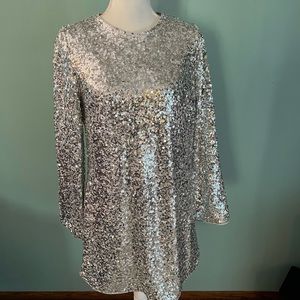 Silver sequin dress